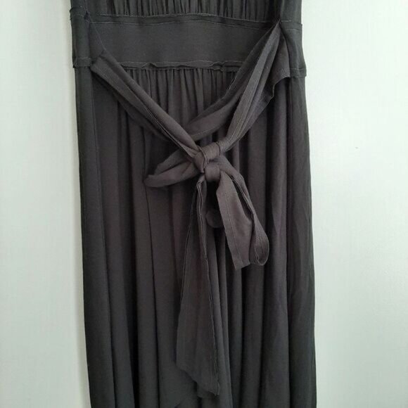 BCBG Max Azria Pleated Defined Waist Knee Length Midi Dress Black Sz XS - Picture 10 of 15